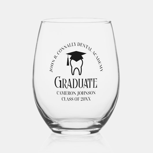 Moderne tandheelkundige school afstuderen partij g wijnglas zonder voet (Voorkant)