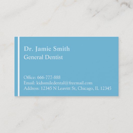 Moderne tandheelkundige Visitekaartjes (Achterkant)