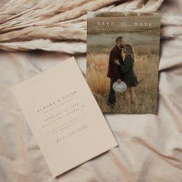 Moderne Tane Script Foto Bruiloft Save The Date