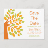 Moderne Tangerine Tree Save the Date POST KAART! Aankondigingskaart (Voorkant)