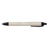 Moderne Tannige Witte Script Monogram Pen (Bodem)