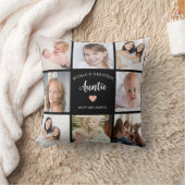 Moderne tante aangepaste fotocollage roze hart kussen (Deken)