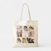 Moderne tante aangepaste fotocollage roze hart tote bag (Achterkant)