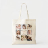 Moderne tante aangepaste fotocollage roze hart tote bag (Voorkant)