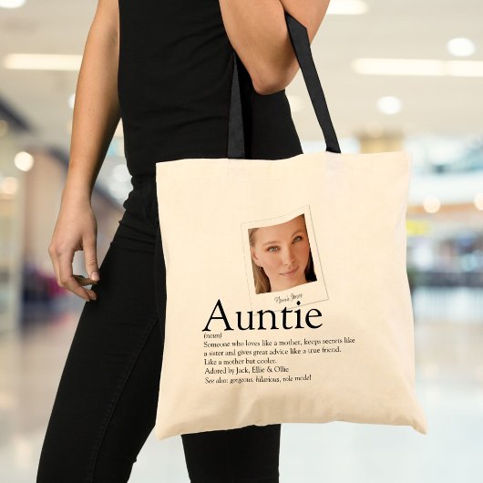 Moderne tante Auntie Definition Foto Tote Bag
