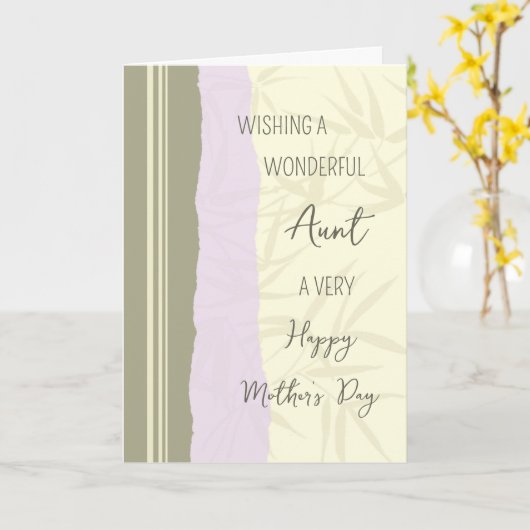 Moderne tante Happy Moederdag Kaart (Gele Bloem)