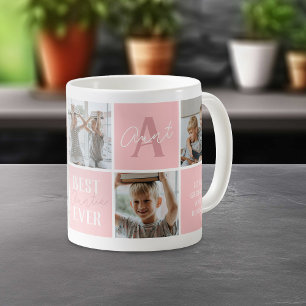 Moderne tante Tante foto collage Roze Koffiemok