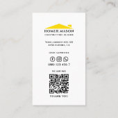 Moderne tapebouwer voor aannemers visitekaartje (Achterkant)