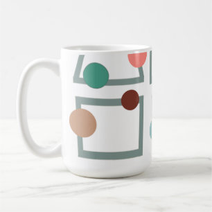 Moderne tapezoïden en cirkels koffie uit de midden koffiemok