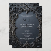 Moderne Tarot Gotische Zwart en Goud Monogram Kaart (Voorkant / Achterkant)