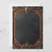 Moderne Tarot Gotische Zwart en Goud Monogram Kaart (Achterkant)