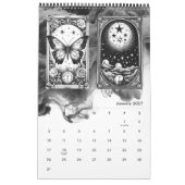 Moderne Tarot Kaart Zwart & Wit Designer Kalender (Jan 2027)
