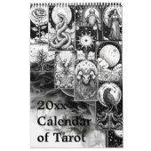 Moderne Tarot Kaart Zwart & Wit Designer Kalender (Hoes)