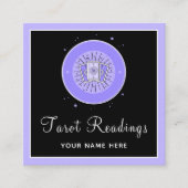 Moderne Tarot Reading Fortune Teller Paarse & Zwar Vierkante Visitekaartje (Voorkant)