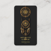 Moderne tarotlezer Spiritueel monogram zwart goud Visitekaartje (Voorkant)