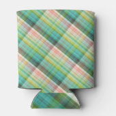 Moderne Tartan Groene Tan Plaid Blikjeskoeler (Achterkant)