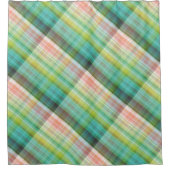 Moderne Tartan Groene Tan Plaid Douchegordijn (Voorkant)