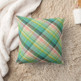 Moderne Tartan Groene Tan Plaid Kussen
