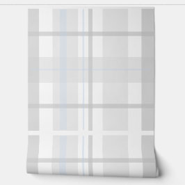 Moderne Tartan Pastelgrijs Patroon Behang