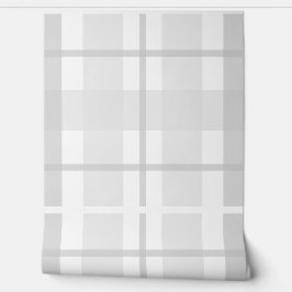 Moderne Tartan Pastelgrijze Patroon Behang