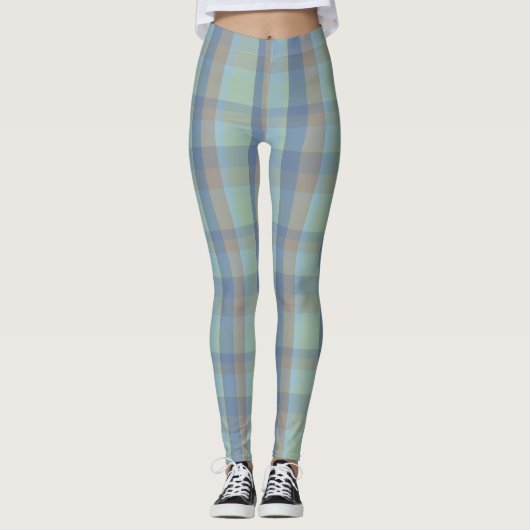 Moderne Tartan Plaid Figarations Leggings (Voorkant)