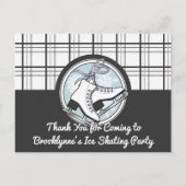 Moderne Tartan Schaatsen Bedankt Briefkaart (Voorkant)