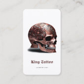 Moderne Tattoo artiest Rosegold Skull QR Code Wit Visitekaartje (Voorkant)