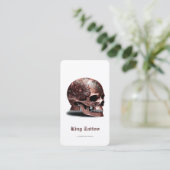 Moderne Tattoo artiest Rosegold Skull QR Code Wit Visitekaartje (Staand voorkant)