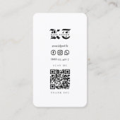 Moderne Tattoo artiest Rosegold Skull QR Code Wit Visitekaartje (Achterkant)