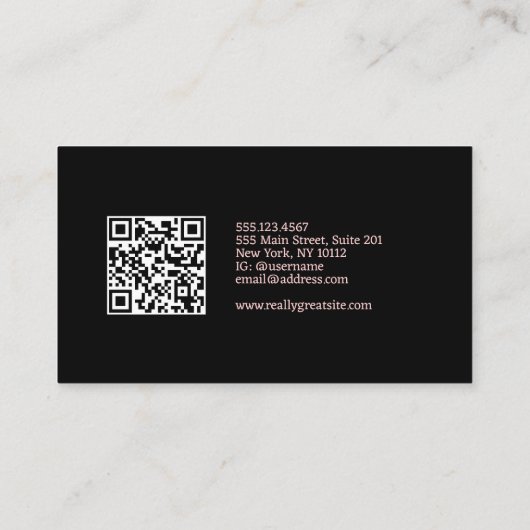 Moderne Tattoo Artiest Skull QR-code Visitekaartje (Achterkant)