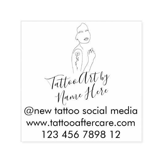 Moderne Tattoo KUNST script typografie bord Zelfinktende Stempel (Design)