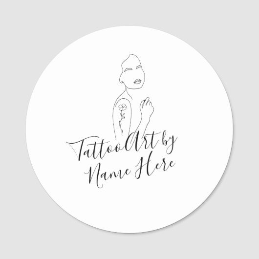 Moderne Tattoo script typografie monogram Naamplaatje (Voorkant)