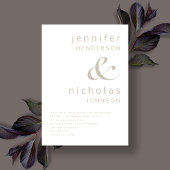 Moderne Taupe Ampersand bruiloft Kaart