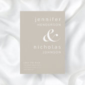 Moderne Taupe Ampersand bruiloft Save The Date