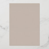 Moderne Taupe Beige Bold Minimalistische Bruiloft Folie Uitnodiging (Achterkant)
