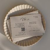 Moderne taupe bruiloft RSVP kaart met QR code