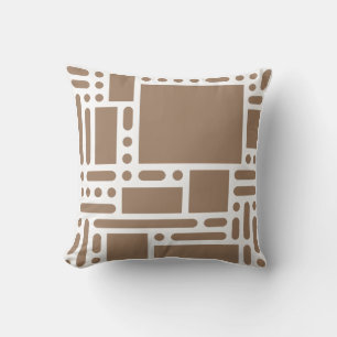 Moderne Taupe Bruine Abstracte Geometrische Worp K Kussen
