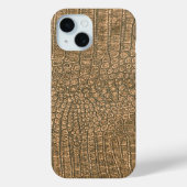 Moderne Taupe Croc lederen textuur Case-Mate iPhone Case (Achterkant)