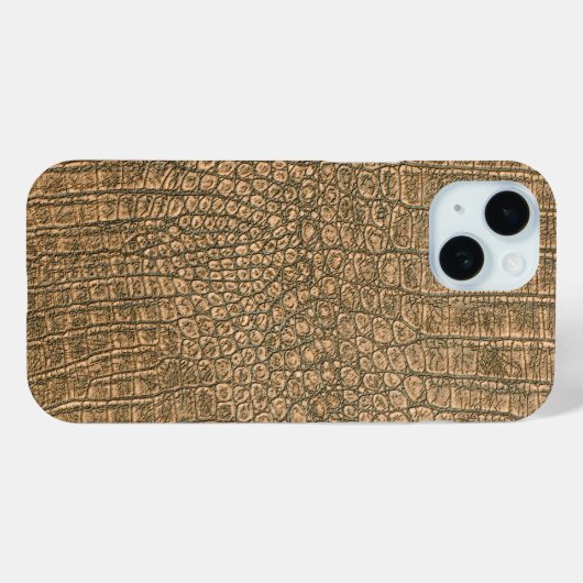 Moderne Taupe Croc lederen textuur Case-Mate iPhone Case (Achterkant (horizontaal))