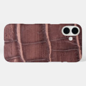 Moderne Taupe Croc lederen textuur Case-Mate iPhone Case (Achterkant (horizontaal))