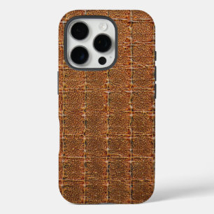 Moderne Taupe Croc lederen textuur iPhone 16 Pro Hoesje