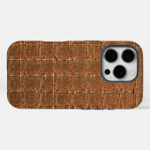 Moderne Taupe Croc lederen textuur Case-Mate iPhone Case (Achterkant (horizontaal))