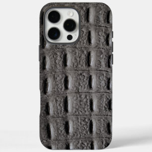 Moderne Taupe Croc lederen textuur iPhone 16 Pro Max Hoesje