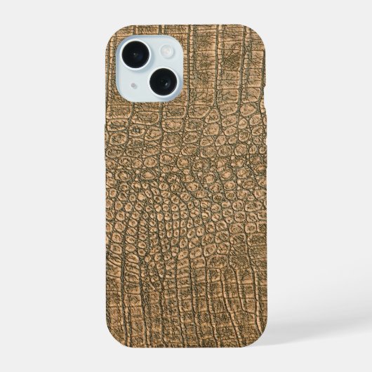 Moderne Taupe Croc lederen textuur iPhone 15 Case (Achterkant)