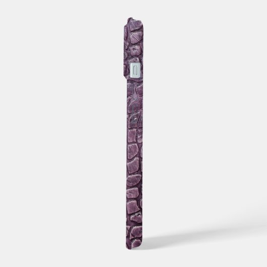 Moderne Taupe Croc lederen textuur iPhone 15 Case (Linkerkant)