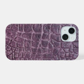 Moderne Taupe Croc lederen textuur iPhone 15 Case (Achterkant horizontaal)