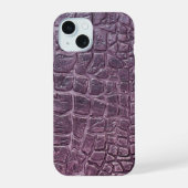Moderne Taupe Croc lederen textuur iPhone 15 Case (Achterkant)
