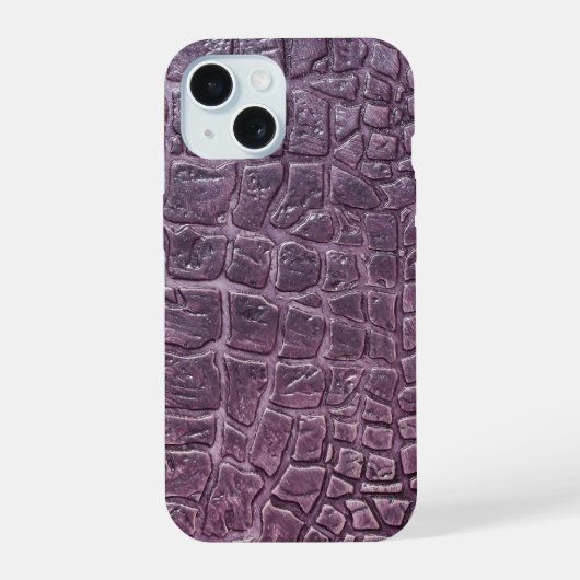 Moderne Taupe Croc lederen textuur iPhone 15 Case (Achterkant)