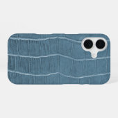 Moderne Taupe Croc lederen textuur iPhone 16 Hoesje (Achterkant horizontaal)