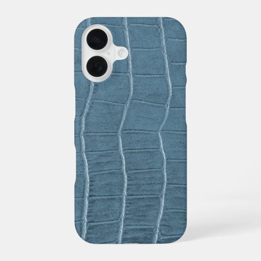 Moderne Taupe Croc lederen textuur iPhone 16 Hoesje (Achterkant)